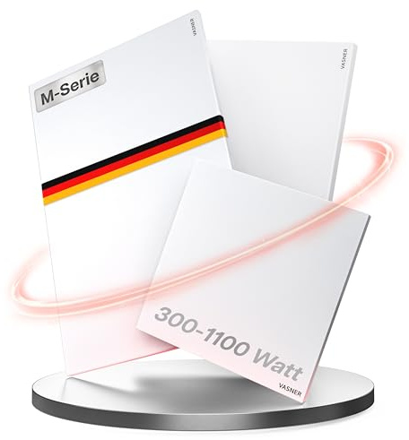 VASNER Citara M Infrarotheizung – Infrarot Elektroheizung Metall weiß Wandheizung Deckenheizung IP44 Schutz Bad Heizpaneel Innenbereich 10 J. Garantie (900 Watt)