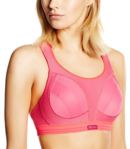 Shock Absorber B5044 Women's Run Sports Bra ,Pink/Coral ,32A