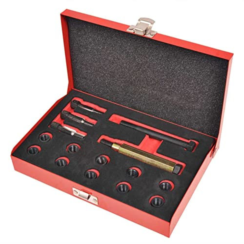 vidaXL Glühkerzen Ausbau und Reparatur Set Gewindebohrer 15-tlg. M10 x 1,0 mm