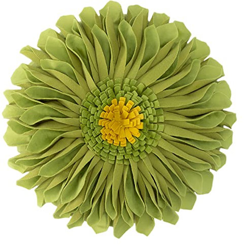 JWH Handgefertigte Sonnenblumen-Kissenbezüge, dekorativ, ästhetisch, Sonnenblumen-Wurfkissen, bunt, Akzent-Kissenbezug, rund, niedliches Kissen für Bett, Couch, Wohnzimmer, Dekoration, 30.5 cm, gelb