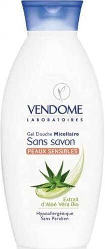 Vendome Gel Douche Micellaire Sans Savon Peaux Sensibles à l’Extrait d’Aloé Véra Bio 400ml (lot de 4)