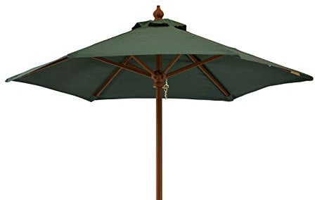 Kai Wiechmann Sonnenschirm 180 cm weiß für Strand Balkon mit Tragetasche Dunkelgrün