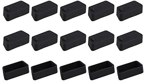Futheda 15 Piezas de Silicona VGA Hembra Puerto de Interfaz Anti Polvo tapón Tapa Protectora Compatible con RS232 HDB15 Puerto Macho Negro