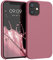 kwmobile Handyhülle für iPhone 12 mini Hülle, für iPhone 12 mini Case - Hülle Silikon - kabelloses Laden - Dark Rose