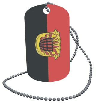 U24 Dog Tag Erkennungsmarke ID Tag an Kette Flagge Becherbach (Pfalz) Alu 30 x 50 mm