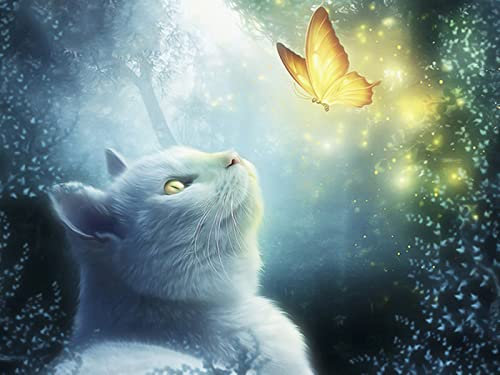 YJPZZG 4000 Stück Jigsaw Katze und Schmetterling Bunte Puzzles FüR Erwachsene Ab 14 Jahren, Perfekt FüR Weihnachten 3D-Puzzles FüR Erwachsene Fertige Größe 141.5×87.5cm