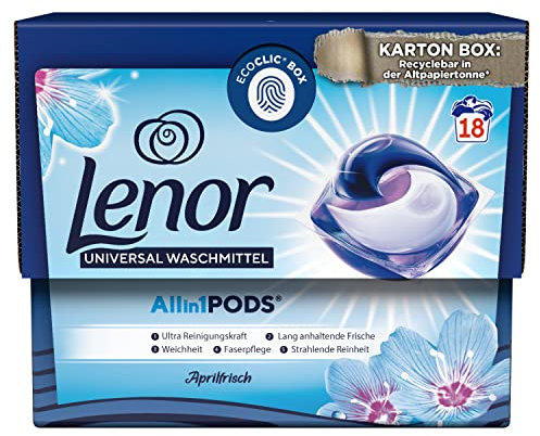 Lenor Waschmittel Allin1 PODS® Aprilfrisch für 18 Waschladungen Mit Ultra Reinigungskraft Und Lang Anhaltender Frische