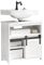 SoBuy BZR61-W Waschbeckenunterschrank mit Schiebetür Badschrank Waschtisch Unterschrank Badmöbel Weiß BHT ca: 60x62x30cm