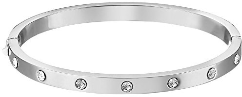 Kate Spade New York Eingefasster Armreif mit Scharnier, klar/silber, Einheitsgröße, Einheitsgröße, Glas, Einheitsgröße, Metall