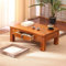 Ulme Holztisch Mit Schubladen Wohnzimmer Couchtisch Esstisch Aus Holz Schlafsaal Kleiner Couchtisch Boden Niedriger Tisch (Color : Wood Color, S : 80x50x30cm)