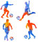 PLIGREAT Fußballspieler Wandtattoo Coole Fußball Wandstikcer für Kinderzimmer Junge Fußballliebhaber Schlafzimmer Dekor Geschenk Bunte Sport Fussbälle WandKunst Aufkleber