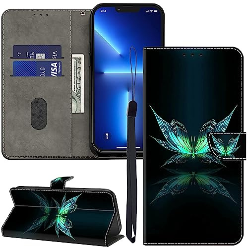 GLANDOTU Lederhülle für Xiaomi Mi Note 10 lite Hülle, Kartensteckplätzen Muster Flip Motive Wallet Handyhülle Tasche Case Schutzhülle Kompatibel mit Xiaomi Mi Note 10 lite Hülle - Reflexionen