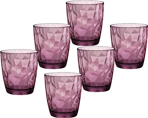 Emilja 6 Wassergläser 30,5cl Diamond Rock Purple lila Saftgläser Whiskygläser