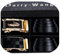 Barry.Wang Gürtel Herren 2 Stück Ledergürtel Ratsche Automatikschließe für Anzug Gürtel-3,5cm Breite Business mit Geschenkbox Schwarz