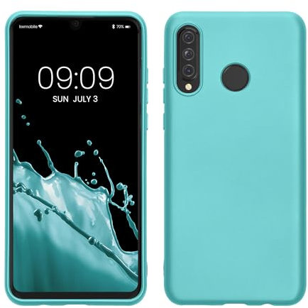 kwmobile Case kompatibel mit Huawei P30 Lite Hülle - Schutzhülle aus Silikon metallisch schimmernd - Handyhülle Metallic Mintgrün