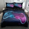 Boqingzhu Bettwäsche 135x200cm Gamer Gamepad Spiele Jungen Schwarz Blau Lila Wende Bettwäsche Set 3D Druck Microfaser Bettbezug und Kissenbezug 80x80cm mit Reißverschluss