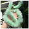 Hrlace 200cm Marabu Federboa 10g Flauschige Marabu Boa zum Basteln Natürliche Truthah Feder Boa Tlauschige Feder Girlande Weihnachtsgirlande DIY Kostüm Tanzen Hochzeit Cosplay Partydeko Hellgrün