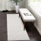 Kurzflor Teppich-Läufer Creme - 80x300 cm - Flur-Teppiche Hochtief-Muster, 3D-Effekt - Raute-Muster - Flachflor Bodenbelag, Deko Schlafzimmer
