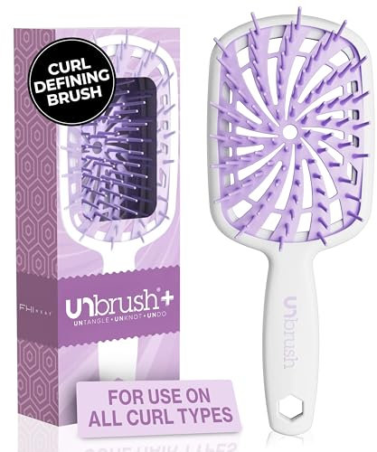 FHI Heat New UNbrush!! UNbrush Plus Detangler Brush for Gentle and Effective Detangling on Wet or Dry Fragile Hair Types — 84 UltraFlex Bristles, Ultra-Light, Anti-Static, Vented Hair Brush