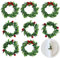 CHENYU 12 Stück Set Weihnachten Serviettenringe 6 cm Halter Zwei Stile Grüne Serviettenringe Weihnachten Kerzenring fur Thanksgiving Tag Weihnachten Party Tischdekoration