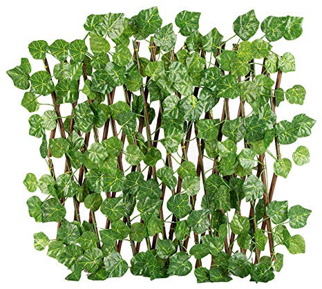 Clôture de jardin extensible rétractable avec motif de plantes artificielles, protection contre les UV