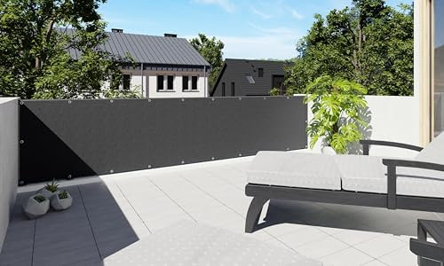 probath Brise-vue pour balcon - 4 couleurs - 78 dimensions - Blanc anthracite - Revêtement de balcon - 90 x 40 cm - Gris clair