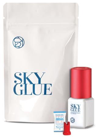 Sky Glue for Eyelash Extensions S+ | Super Strong Lash Extension Glue | Professional Black Adhesive for Long Lasting Semi Permanent Individual Lash Extensions | Fast Drying / 7+ Week Retention 5ml