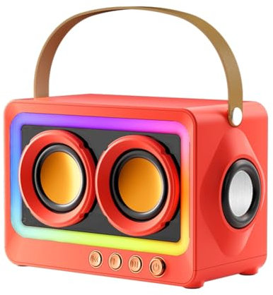 Jrpzcv Haut-Parleur de Caisson de Basses Bluetooth Portable sans HiFi Sound Audio Box Mini Haut-Parleur Bluetooth sans Mp3 Rouge