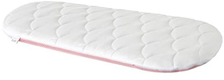HOBBYGARDEN Matratze Kinderwagen, Stubenwagen, Wiege - Bezug 100% Baumwolle abnehmbar & waschbar – Babymatratze – allergikergeeignet - Matratze für Wiege - 73x36x3 cm - oval, Rosa