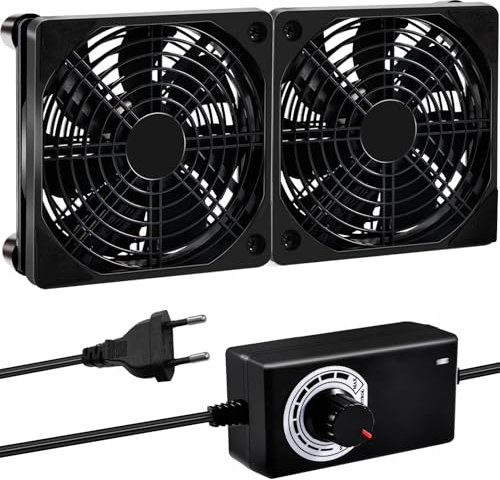 Joycabin 2 ventiladores de 120 mm, 12 V, para ordenador, con control de velocidad, CA 220 V 240 V, ventilador de PC, ventilador de refrigeración sin escobillas para PC, ordenador portátil, TV Box