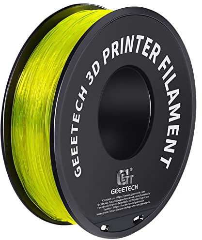 Geeetech 1,75 mm TPU Flexible 3D -Druckerfilament, hohe Flexibilität und Belastbarkeit, reibungsloser Druck, für Telefonkoffer, Drohnenteile, DIY -Projekte (Transparent)