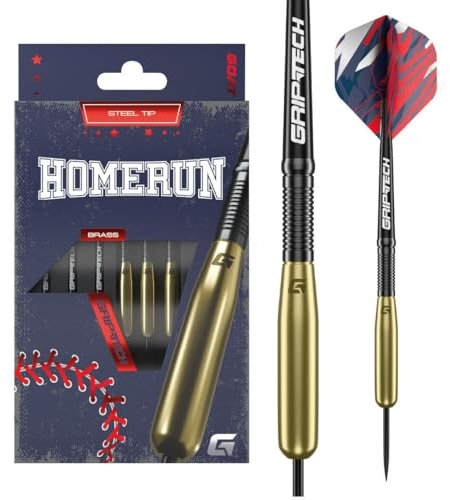 GOAT - Homerun Gold Messing Steeldarts, inkl. 3 Barrels, 3 Flights & 3 Shafts