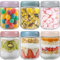 TempFoo Overnight Oats Jar Container set 6, 480ml Glass Mason Jars with Lids, Cereal Milk Vegetable Fruit Salad Jam Protein Porridge Clear Storage Containers, Breakfast Pots with Screw Lid
