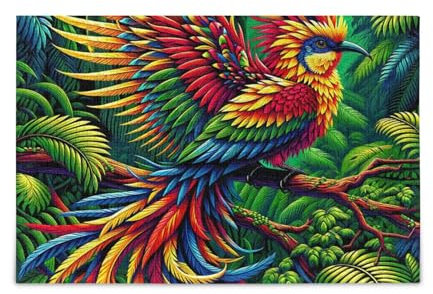 Puzzle mit 1000 Teilen, buntes Phoenix-Grün, Puzzle-Spiel, Wandkunst, Spaß, Familienaktivität
