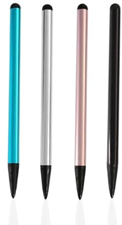 Pack de 4 stylets universels capacitifs pour écran tactile, stylets pour toutes les tablettes, stylet pour écran tactile, pour iPhone iPad Pro Mini Samsung Galaxy Surface Huawei Lenovo etc
