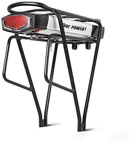 SHIMOST 36V 15.6Ah E-bike li-ion battery Luggage rack with UK standard charger for 250W-800W 26“-28” Electric bicycle (36V 15.6Ah battery with Luggage rack)