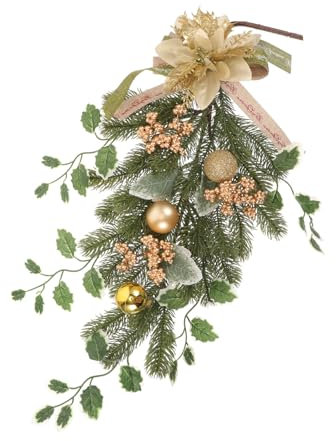 Cabilock Umgedrehter Weihnachtsbaum Frohe Weihnachten Girlandenkranz An Der Decke Hängende Weihnachtskränze Für Die Haustürdekoration Goldener Kranzaufhänger Für Die Haustür