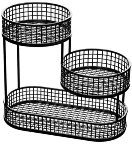 Fruit Basket Bowl, 3 Tier Metal Fruit Bowl, Large Holder for Kitchen Countertop/12.6x12.6x6.7 inch
