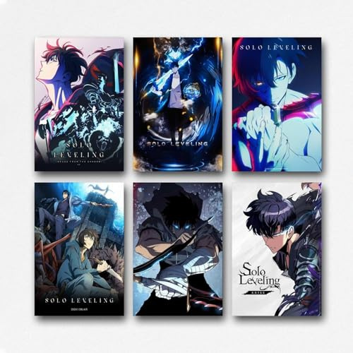 zotuuie A Set Of 6 Solo Poster Leveling Anime Manga Comics Vintage Retro Cover Posters Für Zimmer, Ästhetische Leinwand-Wandkunst, Schlafzimmer-Dekor 08x12inch(20x30cm)