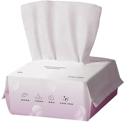 IWOWHERO Disposable Wet and Dry Face Towels Pack Multi-purpose Makeup Remover Cloth Soft Hand Wipes for Travel Home Personal Care and Outdoor Activities