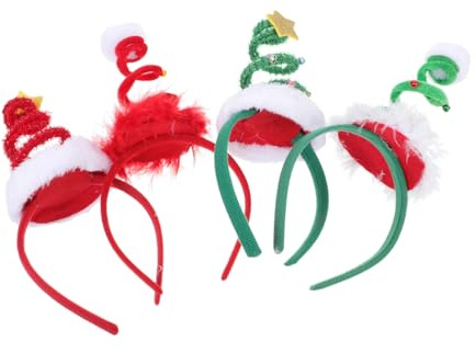 PENIKOKO 4 Pièces Serre-têtes de Noël Garçon Fille avec Décorations Printanières Étoile et Boule Accessoires de Fête Festive pour Garçon et Fille