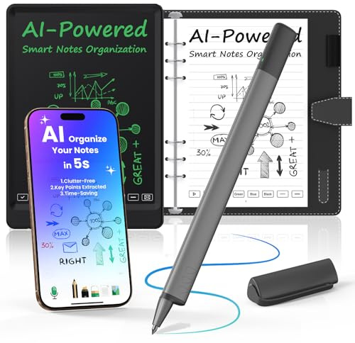 NEWYES Smart Pen 4.0 Set, Syncpen mit Digital Notizbuch und Schreibtafel, Bluetooth drahtlos, Kompatibel mit iOS und Android, Digital Pen für Studenten Designer Geschäftsleute Notizen Aufzeichnen