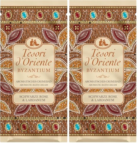 Tesori d'Oriente | Cremebad 'Byzantium' | Aromatisches Bad mit schwarzer Rose und Labdanum | Körperpflege für die Badewanne | Wellness-Ritual Körper & Sinne | 40 ml (Packung mit 2)