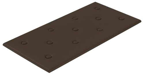 vidaXL Wandkopfteilen 12 pcs Braun 60 x 30 cm Kunstleder, Rechteckige, Moderne Wandverkleidung, stylische Paneele für drinnen, Lösungen für Wohnräume, Verkleidungs-Ideen