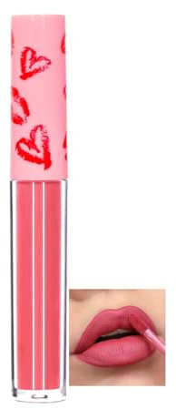 Matte Rose Pink Liquid Lipstick, Waterproof Quick-Drying Full-Coverage Smudge-proof Velvet Light Pink Lip Gloss, Highly Pigmented Long Lasting Lipsticks Gift for Women