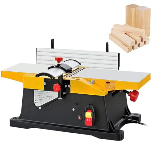 ZHJOPP Pialla elettrica da banco per Legno da 220 V, pialla da banco per impieghi gravosi, Regolabile per la Lavorazione di precisione del Legno, Spessore di Taglio