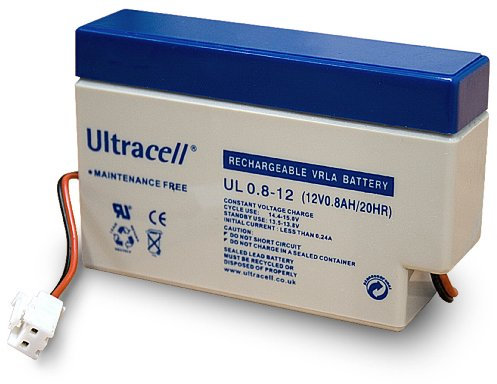 Blei-Akku (Ultracell) 12 V, 0,8 Ah (AMP-Stecker)