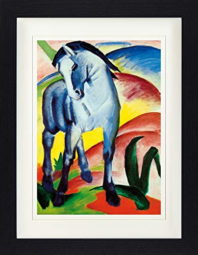 1art1 Franz Marc Poster Blaues Pferd I, 1911 Gerahmtes Bild Mit Edlem Passepartout | Wand-Bilder | Im Bilderrahmen 40x30 cm