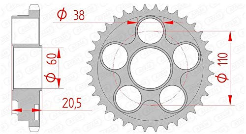 Stahl-Kettenrad AFAM 525-36Z (Silber)