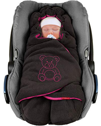 BYBOOM Baby Einschlagdecke für Babyschale, Universal Winter Decke/Kuscheldecke/Fußsack für Kindersitz, Kinderwagen oder Buggy, flauschig, kuschelig-warm, gemütlich und sehr weich